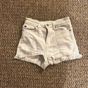 White denim shorts